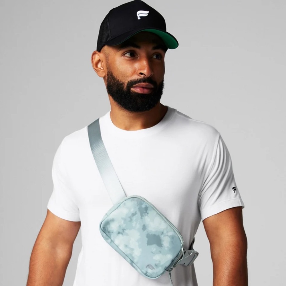 Fabletics The Belt Bag Sage Gray Cloud Wash Crossbody Bag